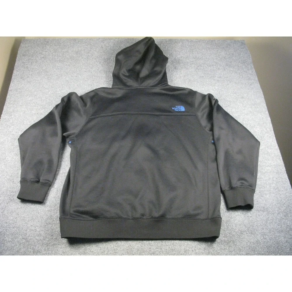The North‎ Face Mens XL Full Zip Hoodie Jacket Black Blue Fleece Balaclava #1973
